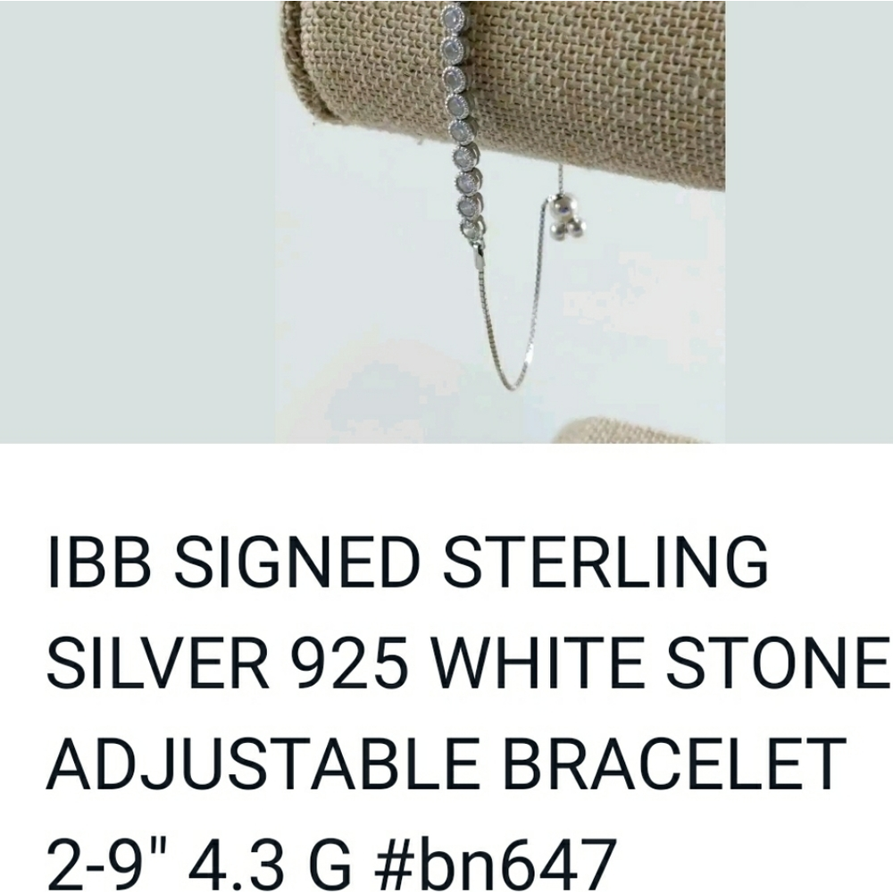 Ibb Signed Solid .925 Cz Adjustable Bolo Tennis B… - image 4